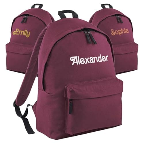 Print Maniacs Personalised Kids Backpack for Back to School 18 Litres Rucksack with Name Ideal for Boys, Girls, Toddlers,and Primary School Doll Students Perfect School Bag Burgundy