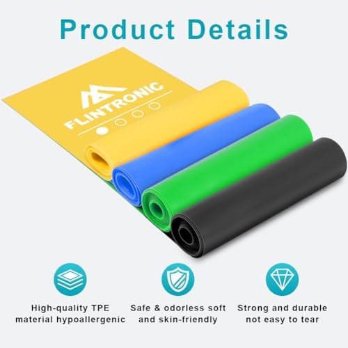 Flintronic 4 Pack Resistance Bands Set, TPE Elastic Bands with 4 Resistance Levels, 1.5M Workout Bands for Women and Men Strength Training, Yoga, Pilates — view 4
