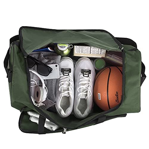 Trailmaker 55 Litre Canvas Duffle Bags for Men & Women for Traveling, the Gym, and as Sports Equipment Bag/Organizer (Green) — view 3