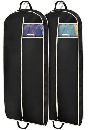 MISSLO 54" Travel Suit Bags for Men Garment Covers for Clothes Breathable Carrier Dress Garment Bag for Storage with Handle and Gusseted, Pack of 2