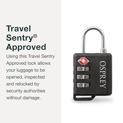Osprey Travel Sentry, Cable Padlock, Black — view 5