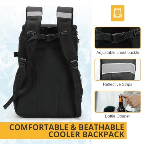 Tactical Backpack Cooler,Soft Lightweight Leakproof Cooler Backpack,Insulated Cooler Bag,Portable Soft Cooler Bag Water Resistant for Beach, Travel, Camping, Picnic, Hiking — view 6