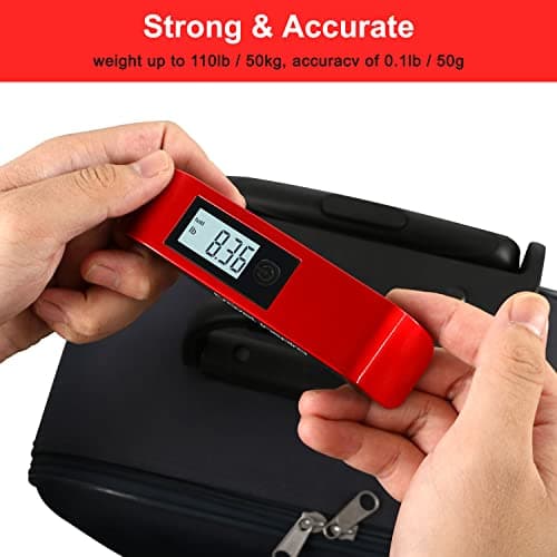 travel inspira Luggage Scale, Portable Suitcase, Weighing Scales (Red) — view 3