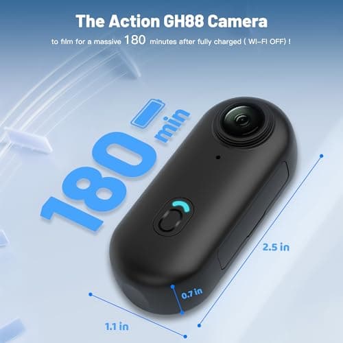 128GB FHD 1080P Mini Body Camera, Wearable Action Body Cam, Thumb Size Hands Free Recording Body Worn Camera, Premium Portable Camcorder Mount Anywhere for Security, Work, Guard, Travel (Black) — view 3
