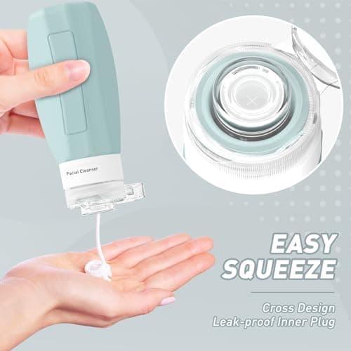 Redfly 4 Pack Silicone Travel Bottles for Toiletries, Gray, 100ml — view 3