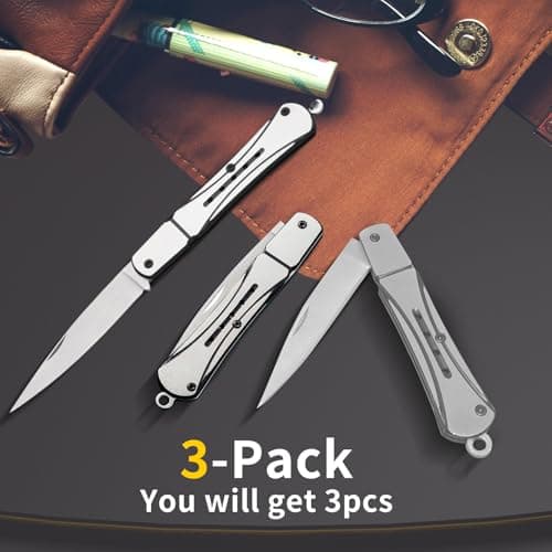 XUDIY 3 PCs Foldable Multi Tool with Steel Handle, UK Legal Small Pocket EDC Tool for Camping, Hiking, Box Opening etc — view 5