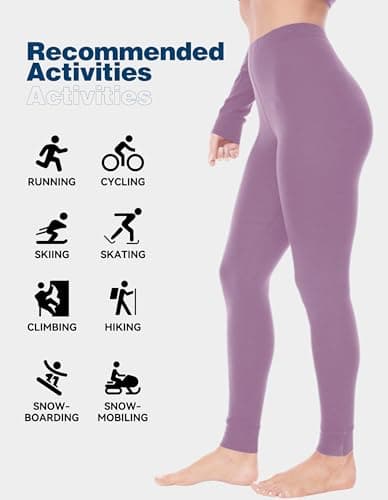 Women's 100% Merino Wool Base Layer Bottom Lightweight Violet M — view 4