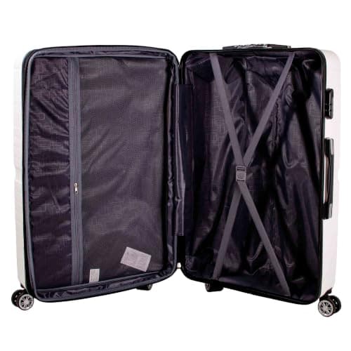 Set of 3 Pcs Luggage Hard Shell Suitcase, White — view 4