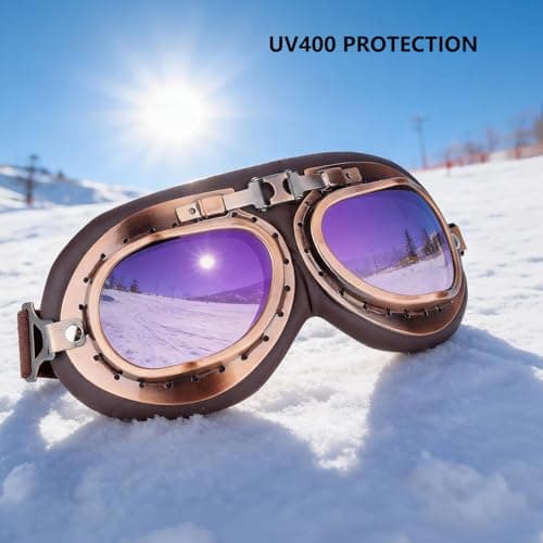Cretassion Brown Ski and Snowboard Goggles for Men and Women, UV Protection, Compatible with Helmets, Anti-Fog Ski Goggles, Sport Goggles for Skiing, Motorcycling, Cycling, and Skateboarding — view 4