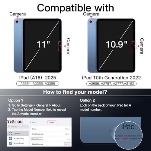 JETech Magnetic Detachable Case for iPad (A16) 11th/10th Gen, Navy — view 2