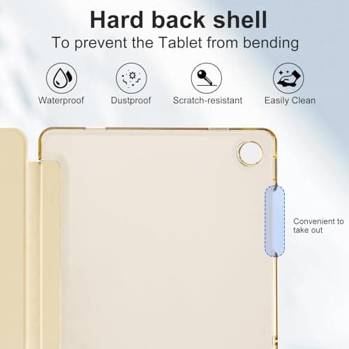 CoBak for Samsung Galaxy Tab A11+ Plus 11 Inch 2025/A9+ Plus 2023 - PU Leather Smart Cover for Tab A11+, Translucent Hard Shell, Multi-Viewing Angles, Gold — view 5