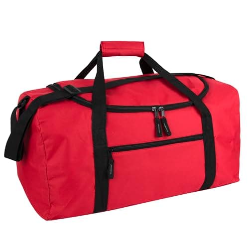 20 Inch, 40 Liter Duffel Bag for Men, Women, Teens – Travel Weekender Overnight Carry-on Shoulder Duffel Tote Bag (Red)