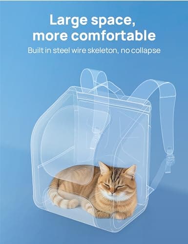 pecute Cat Backpack Large Space, Cat Carrier Backpack Bubble, Black — view 2