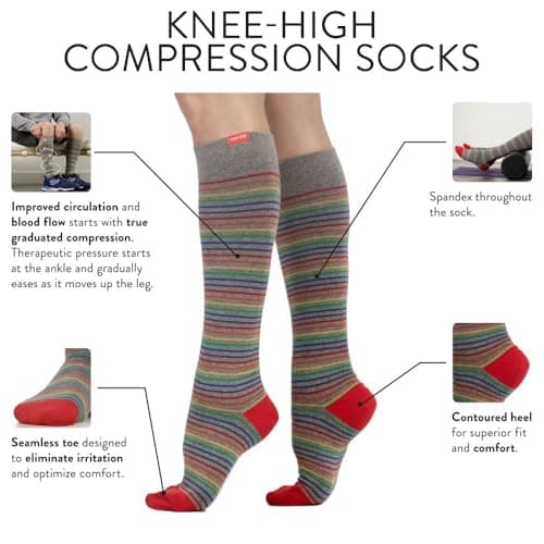 VIM & VIGR 15-20 mmHg Merino Wool Compression Socks Black S/M — view 6