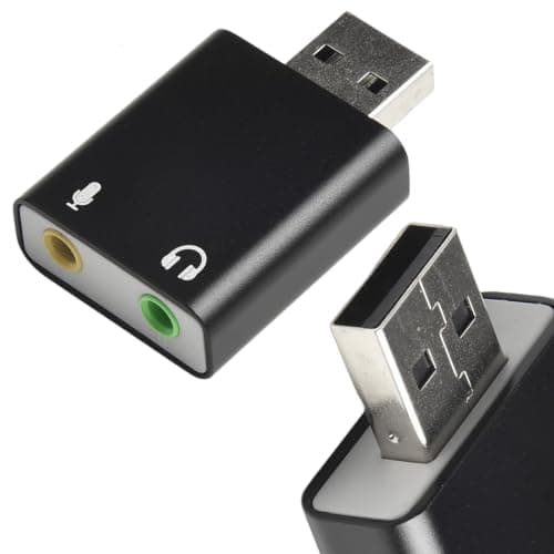 Linhexis USB to 3.5mm Audio Adapter Virtual 7.1 Sound Card(Black) — view 5