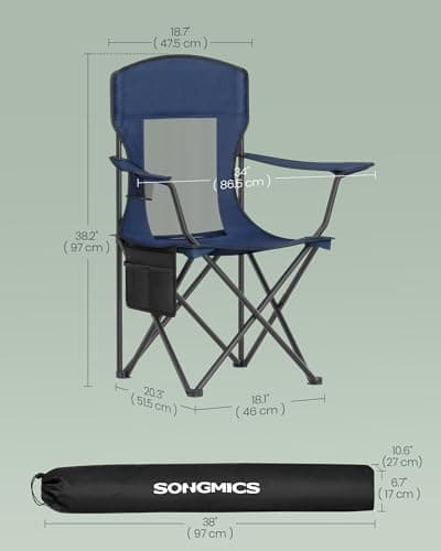 SONGMICS Camping Chairs Set of 2, High Backrest, Weight Capacity 150 kg — view 3