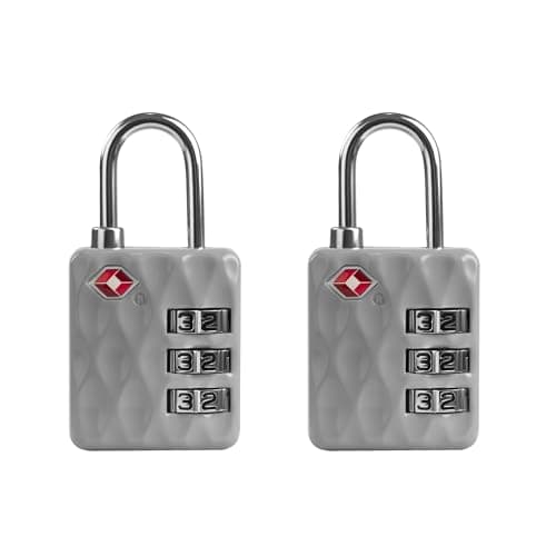 UP Security TSA-Approved Combination Padlock for Luggage & Travel - Durable, Resettable, Compact TSA Lock, Combo Lock for Suitcase, Cabinet, Gym Locker, Gun Case, Box (Gray+Gray)