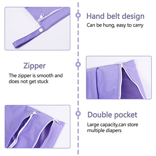 Heyu-Lotus 2 Packs Wet Bag for Swimming,Waterproof Wet Dry Bags Diaper Bags — view 3