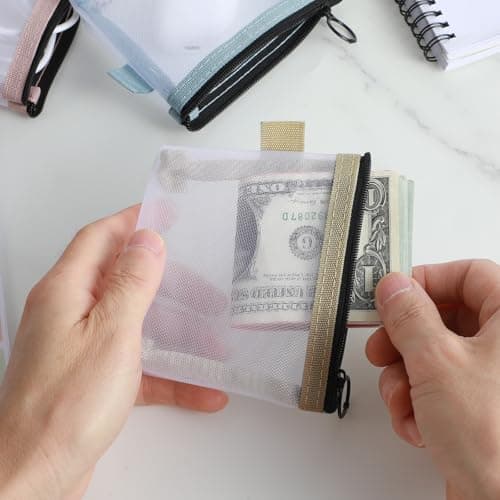 Ouligay 4PCS Small Travel Makeup Bag with Zipper Mini Cosmetic Pouch Mesh Make up Pouch Purse Pouches for Inside Purse Bag Organizer Insert for Home Organizing Size Assorted Colors — view 3