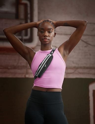 Nike Slim Waistpack 4.0 Running Belt, Waist Bag, Jogging Belt for Smartphone, Keys, Training, Fitness, Running Accessories, Black/Black/Silver, One Size — view 2