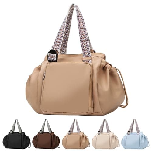 Multifunctional Expandable Travel Tote Bag - 3-in-1 Extra Large Stylish Backpack, Shoulder Bag for Travel, Beach, & Work, Khaki, 32cm x 23cm x 35cm / 12.60inch x 9.06inch x 13.78inch, Fashion