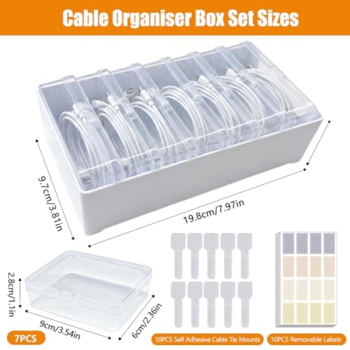 Cable Organiser Box with 10PCS Self Adhesive Cable Ties — view 4
