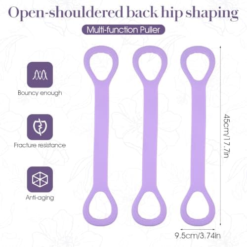 3Pcs Figure 8 Resistance Band with Handles, Silicone Elastic Exercise Band, Arm|Back Training Elastic Ropes, Non-Slip Resistance Bands for Women Arms Shoulder Back Legs Stretching Pilates Yoga — view 4