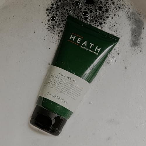 Heath Men’s Face Wash 150ml, Exfoliating Facial Cleanser, Moisturiser, Oil Control, Volcanic Black Sand and Bamboo Charcoal Powder, Detoxify, Gift For Him, Travel Size, Vegan and Cruelty Friendly — view 5