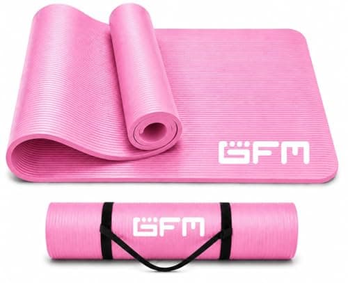 HH Home Hut Non-Slip Yoga Mat - Premium Gym Fitness Exercise Mat for Yoga, Pilates and Workout for Women and Men - Durable Foam Equipment Floor Mat with Carry Strap - Pink Thick 8mm - 183 x 61cm