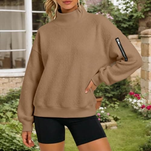 Cozy ’s Hoodless Sweatshirt With Front Pocket And Knit Texture For Everyda — view 2