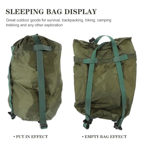 GARVALON Sleeping Bag Compression Bag Nylon Green Straps for Trekking — view 4