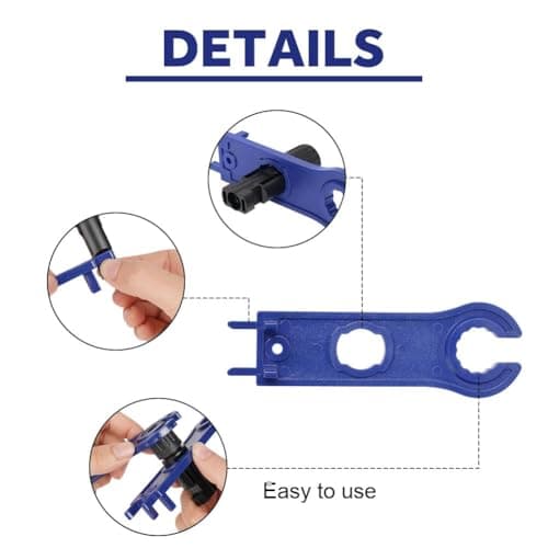 URAQT Solar Connector, 8 Pair Male/Female Solar Plug, IP67 Waterproof Photovoltaic Connector, Long Time Outdoor Use, Solar Plug Kit with 2 Wrenches for Solar Panel Systems Solar Panel Adaptor — view 4
