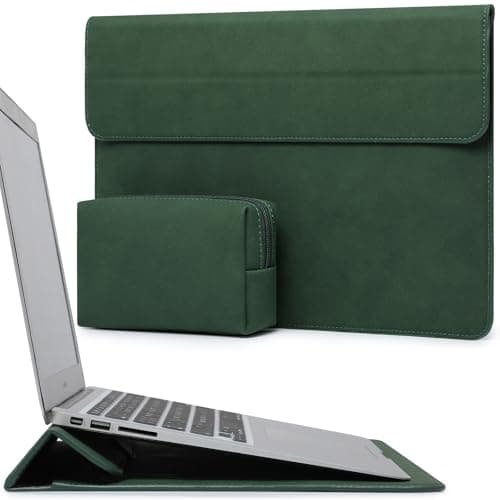 HYZUO 13 Inch Laptop Case Sleeve with Stand for MacBook Air, Midnight Green