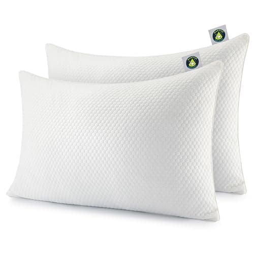 LunaCore Hybrid Shredded Memory Foam Pillow 2 Pack, Medium Firm