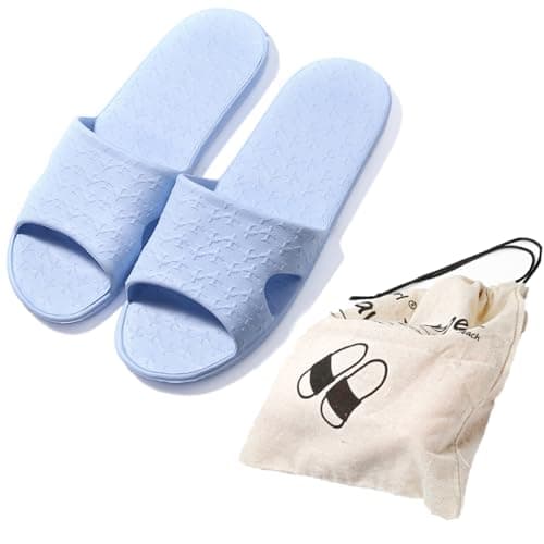 Anmerl Travel Slippers for Women & Men, Foldable Slides with Storage Bag