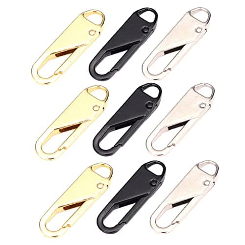 Anneome 9pcs Replacement Zipper Pulls Tabs Made of Sturdy Zinc Alloy, Removable Zipper Handles for Suitcases and Backpacks, Easy to Repair Clothes, Not Easy to Break or Deform