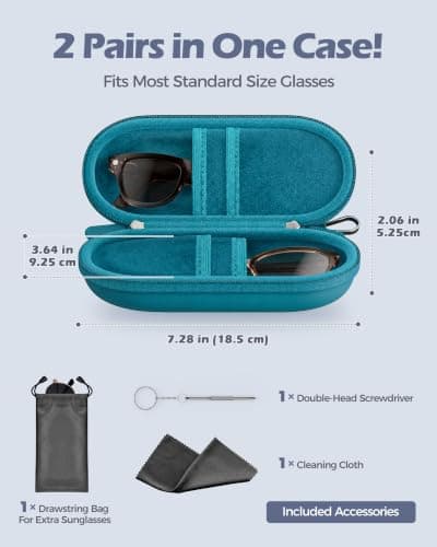 ProCase Hard Double Sunglasses Glasses Case for Men Women -Caribbeanblue — view 2