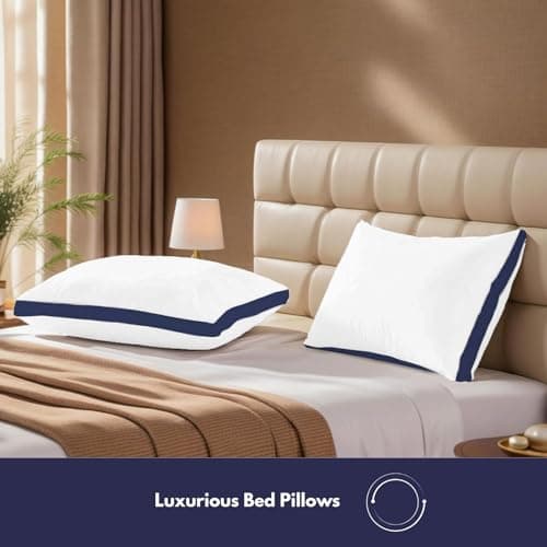 Pillows 6 Pack Hotel Quality Side Sleeper Bounce Back Bed Pillow - White Pillows 6 Pack Neck Pillow Shoulder Back Support Super Soft Firm Machine Washable Hypoallergenic (6, Hotel Pillow) — view 6