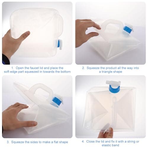 ASelected 2 Pcs Collapsible Water Container 10L Water Container with Faucet Portable Camping Water Containers for Sport, Hiking, Camping, Picnic White — view 6