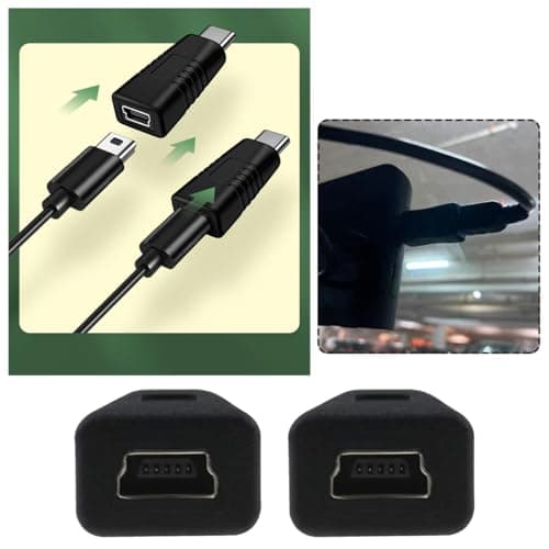 ACOLY 2 Pcs Type-C Male to Mini USB Female Adapter Support Charging Adapter Data Sync Plug Converter for Mobile Phone Digital Camera — view 4