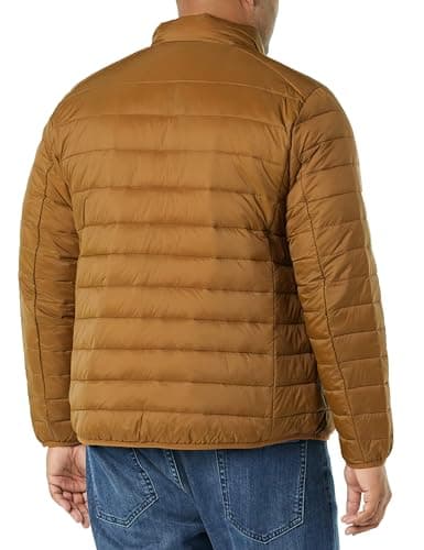Amazon Essentials Men's Packable Lightweight Water-Resistant Puffer Jacket (Available in Big & Tall), Light Brown, M — view 5