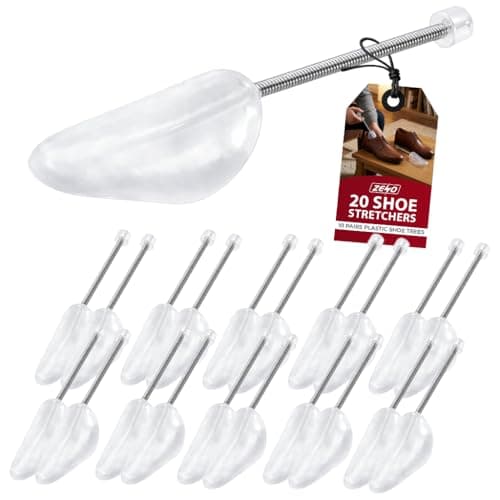 ZENO Plastic Shoe Stretchers 10 Pairs | Plastic Shoe Trees with Flexibility | Shoe Shapers for All UK Sizes | Maintain Size for Trainers, Sneakers & Shoes