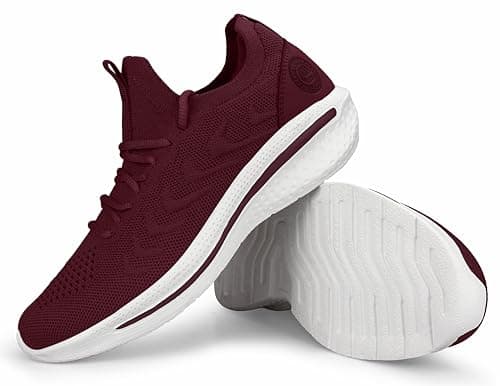 Giniros Trainers Womens Running Shoes Tennis Sports Gym Sneakers Burgundy 5 — view 6