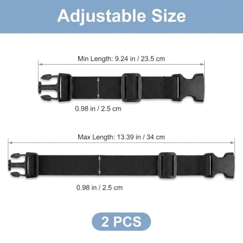 Erovite 2-Pack Adjustable Bag Strap Extender, 3.8CM x 40CM Webbing Straps for Bags with Buckles, Waist Belt Extender for Most Waist Packs and Belts — view 2