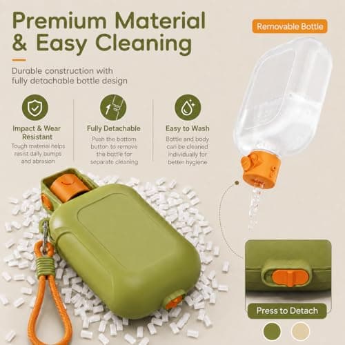 Brown 2-in-1 Dog Portable Water Bottle And Bowl, Leak-Proof Travel Dog Water Bottle With Foldable Silicone Dispenser, Essential Dog Walking Water Bottle For Outdoor Hikes And Trips — view 6