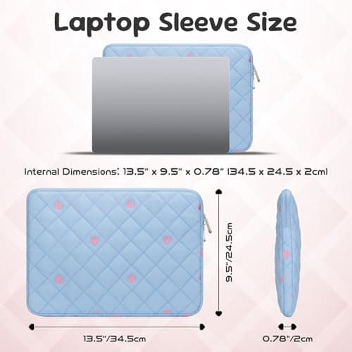 Songbala Laptop Sleeve Case 13 14 Inch Laptop Cover Protective Case Compatible with MacBook Air MacBook Pro 13 14 Inch Soft Padded Laptop Case, Blue — view 5