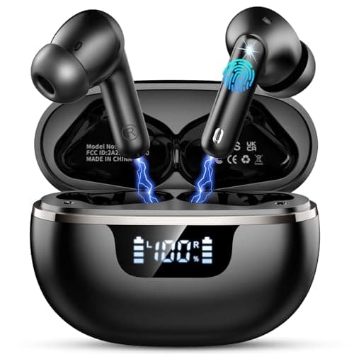 2026 Wireless Earbuds, Bluetooth 5.4 Headphones HiFi Stereo, 50H Playtime Ear buds with 4 ENC Noise Cancelling Mics, In Ear Earphones Deep Bass, IP7 Waterproof Earbuds with LED Display, Fast Charging