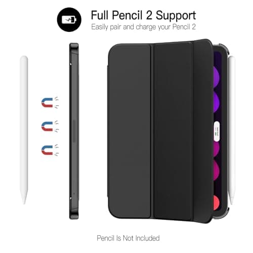 JETech Case for iPad mini A17 Pro/6th Gen (2024/2021), Black — view 3
