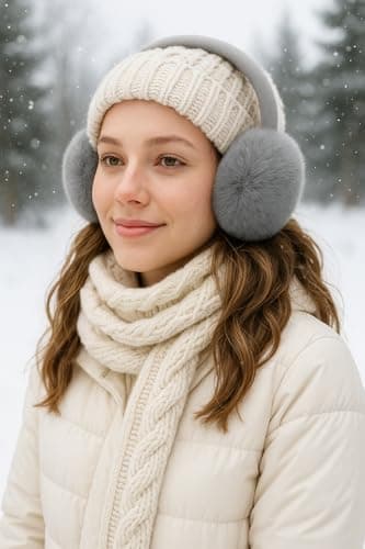 Winter Ear Muffs Adjustable Plush Thermal Furry Earmuffs Soft Unisex Cute Winter Ear Warmers Fluffy Headband Outdoor Ear Protector For Adults Girls Boys Women Men Wind Cold Weather Supplies Grey (1pc) — view 4