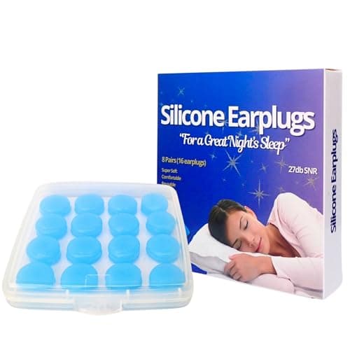 Disposable Silicone Ear Plugs for Sleeping – One-Month Supply (16 Units), Mouldable Waterproof Earplugs for Noise Reduction, Sleep, Travel, Study & Swimming